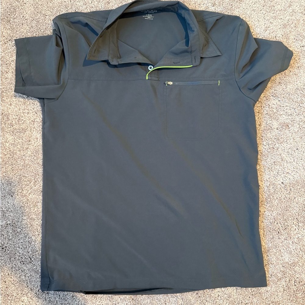 Men's Gray Cherokee Shirt with Green Accent